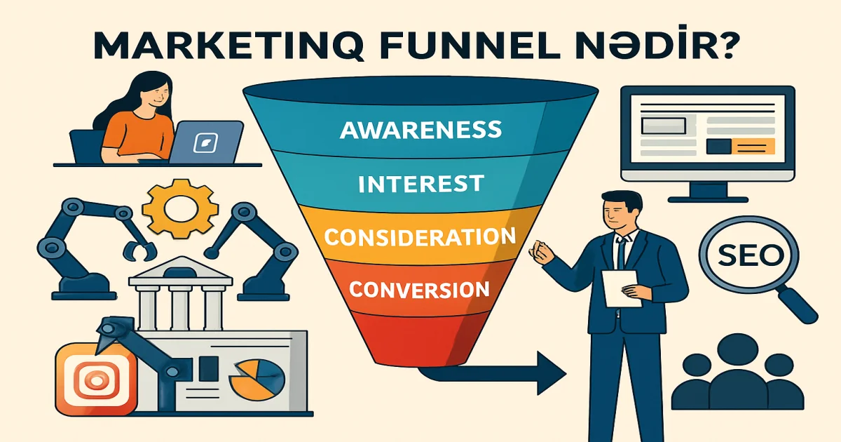 Marketinq funnel mərhələləri və AIDA modeli